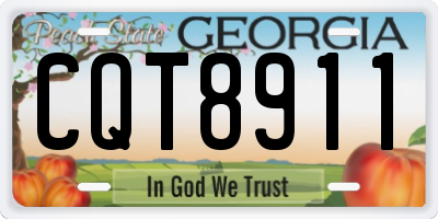 GA license plate CQT8911