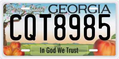 GA license plate CQT8985