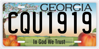 GA license plate CQU1919