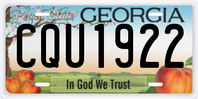 GA license plate CQU1922