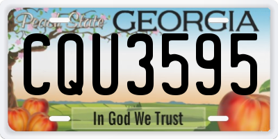 GA license plate CQU3595