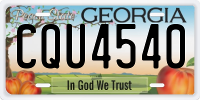 GA license plate CQU4540
