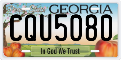 GA license plate CQU5080