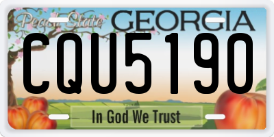 GA license plate CQU5190