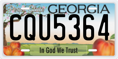 GA license plate CQU5364