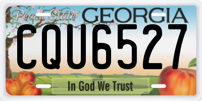 GA license plate CQU6527