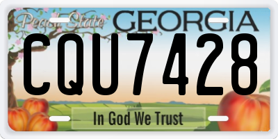 GA license plate CQU7428
