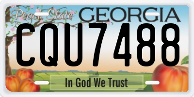 GA license plate CQU7488