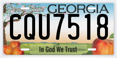 GA license plate CQU7518