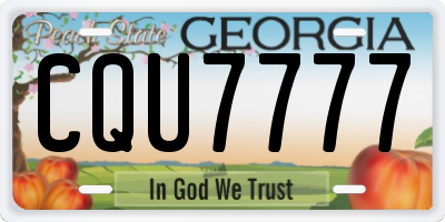 GA license plate CQU7777