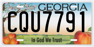GA license plate CQU7791