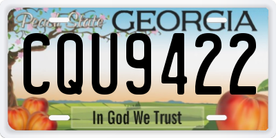GA license plate CQU9422