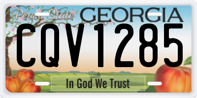 GA license plate CQV1285