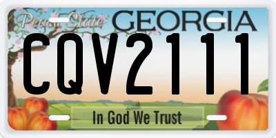 GA license plate CQV2111