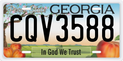 GA license plate CQV3588