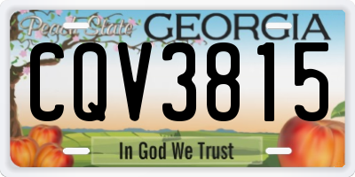 GA license plate CQV3815