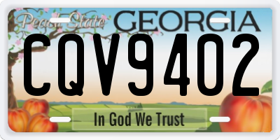 GA license plate CQV9402