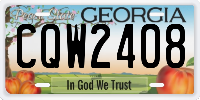 GA license plate CQW2408
