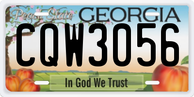 GA license plate CQW3056