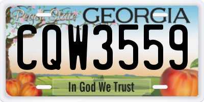 GA license plate CQW3559