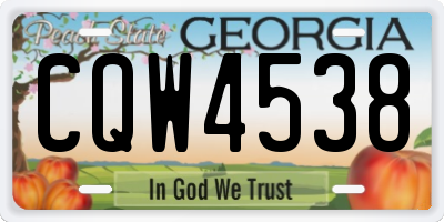 GA license plate CQW4538