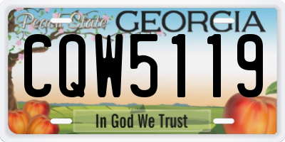 GA license plate CQW5119