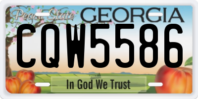 GA license plate CQW5586