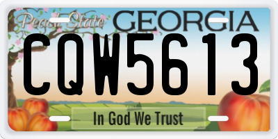 GA license plate CQW5613