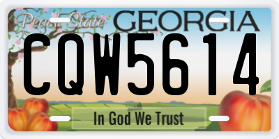 GA license plate CQW5614