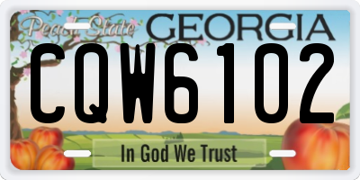 GA license plate CQW6102