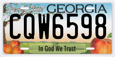 GA license plate CQW6598