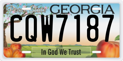 GA license plate CQW7187
