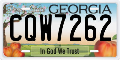 GA license plate CQW7262