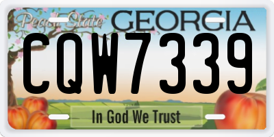 GA license plate CQW7339