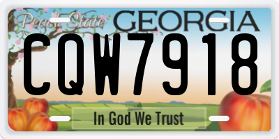 GA license plate CQW7918