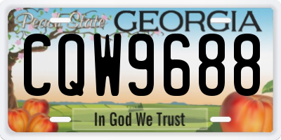 GA license plate CQW9688