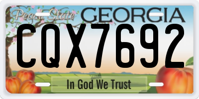 GA license plate CQX7692