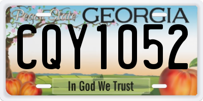 GA license plate CQY1052