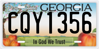 GA license plate CQY1356