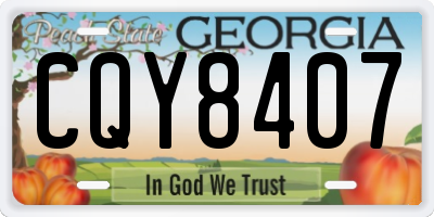 GA license plate CQY8407