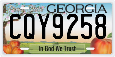 GA license plate CQY9258