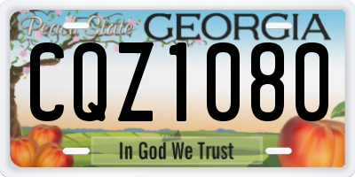 GA license plate CQZ1080