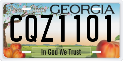 GA license plate CQZ1101