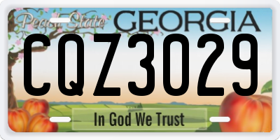 GA license plate CQZ3029