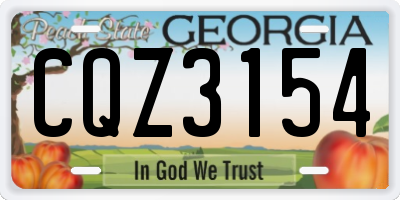 GA license plate CQZ3154
