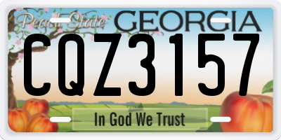 GA license plate CQZ3157