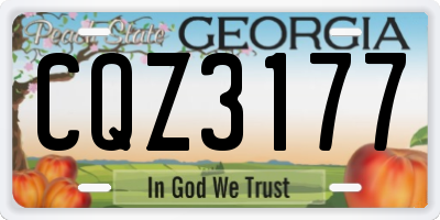 GA license plate CQZ3177