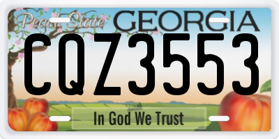 GA license plate CQZ3553