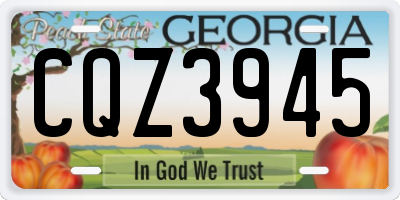 GA license plate CQZ3945