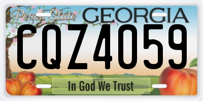 GA license plate CQZ4059